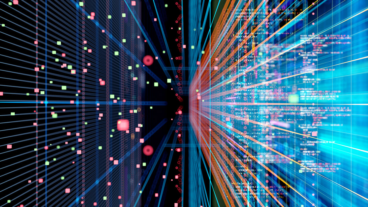 Digital background depicting innovative technologies in (AI) artificial systems, neural interfaces and internet machine learning technologies