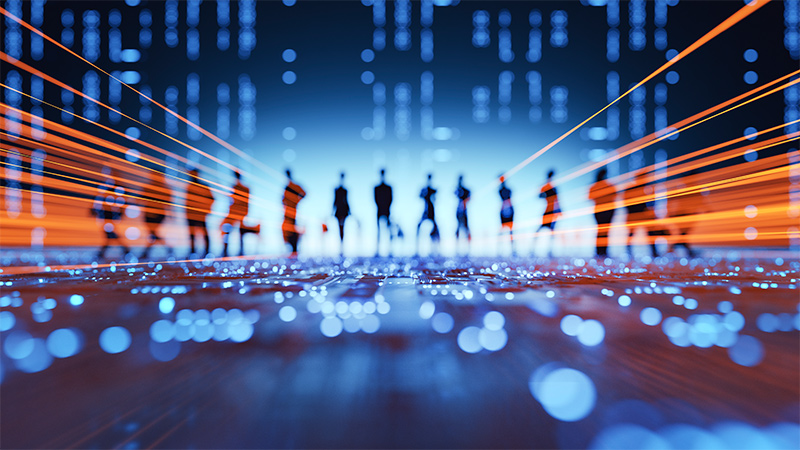 Abstract technology image with people
