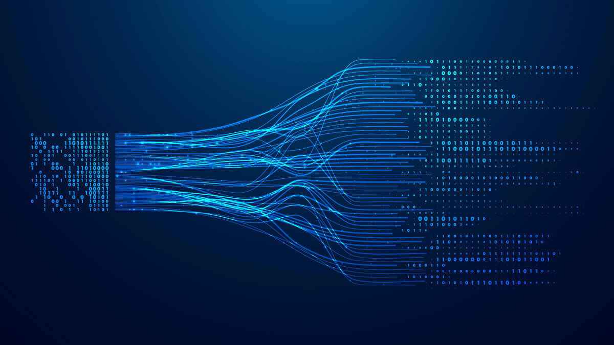 Abstract infographics visualization. Big data code representation. Futuristic network or business analytics. Graphic concept for your design.