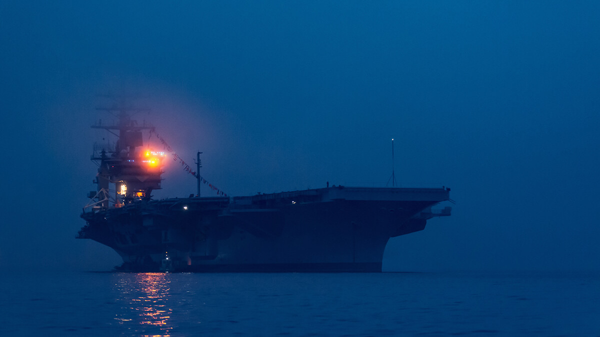 United States Navy aircraft carrier. PNT