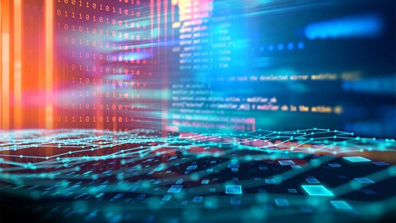 Programming code abstract technology background. Software developing