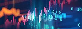 Financial stock market graph on technology abstract background