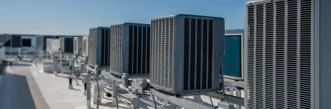 Industrial HVAC system on a rooftop