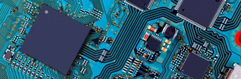 Close-up of a integrated circuit board